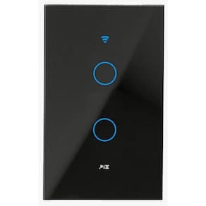 Interruptor Smart Touch Wifi Google Alexa 2 Teclas - Preto