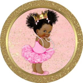 Painel Redondo 3D Sublimado Princesinha Black Frd-2452