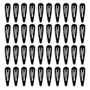 Clipes de cabelo PIDOUDOU Metal Snap 4,7 cm pretos para mulheres (pacote com 40)