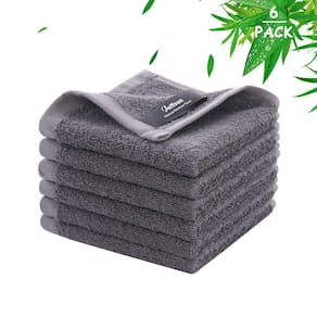 Panos de lavagem JEFFSUN Super Soft Skin Friendly, pacote com 6, cinza escuro
