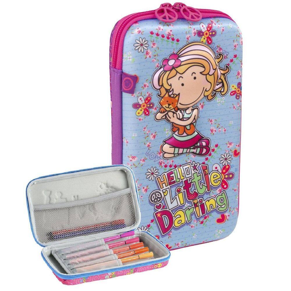 Estojo Escolar Infantil Feminino Hello Little Darling