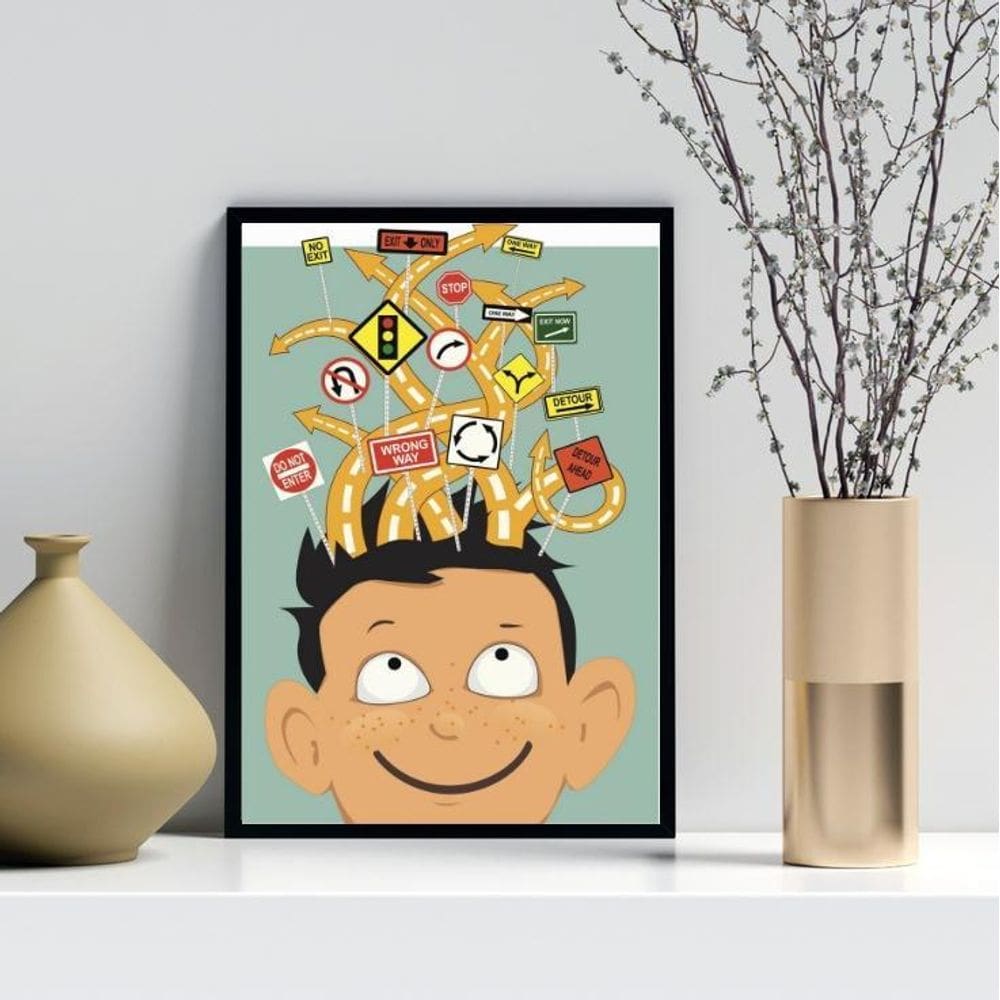 Quadro Decorativo Tdah 24X18Cm - Com Vidro