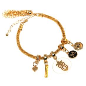Pulseira Berloque Coruja Pedagogia Professora Folheado
