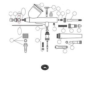 O-Ring Anel De Vedação Do Bico Externo Para Aerógrafos On60 Onetools