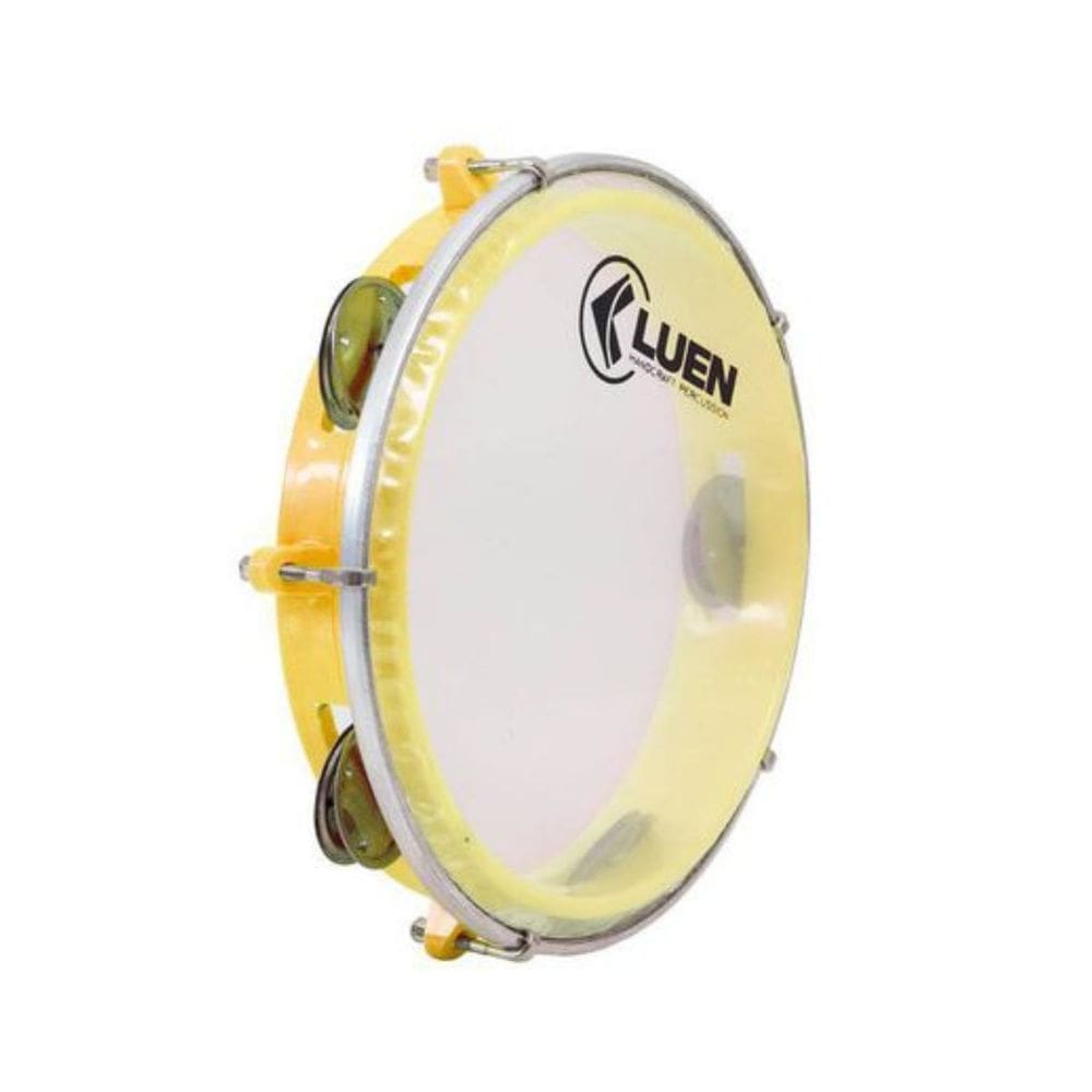 Pandeiro Luen 8? Junior Pele Cristal ABS Platinelas de Inox