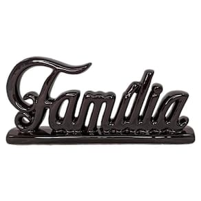 Palavra Família Em Cerâmica Decoração - Black