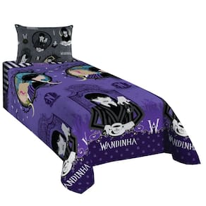 Jogo de Cama Infantil Lepper Wandinha Solteiro 2 Peças Microfibra Roxo