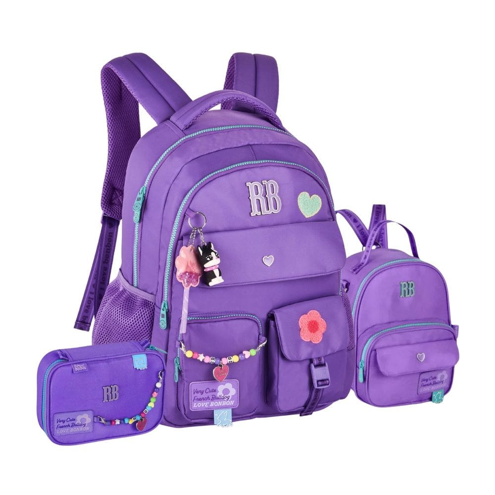 Kit Mochila Costas Rebecca Bonbon Lancheira E Estojo Escolar