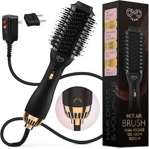 Escova de secador de cabelo Blowout OmoTeam Professional Black Gold
