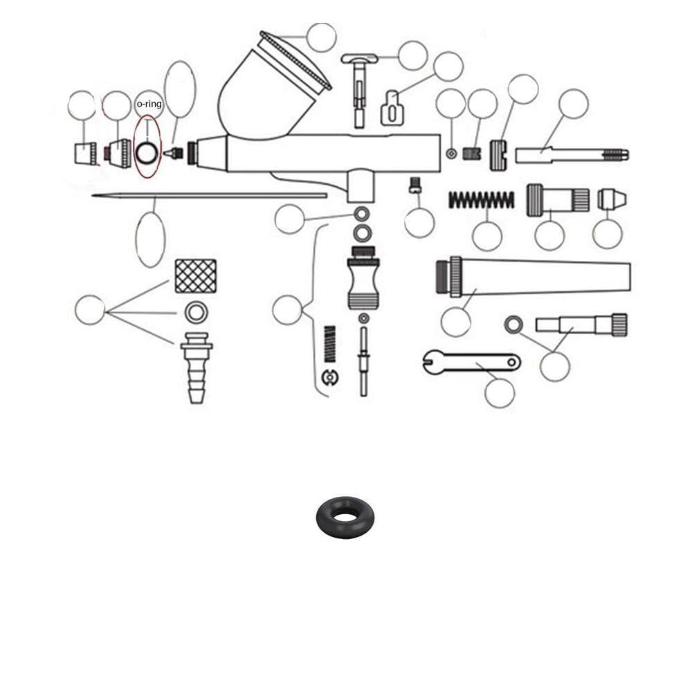 O-Ring Anel De Vedação Do Bico Externo Para Aerógrafos On60 Onetools
