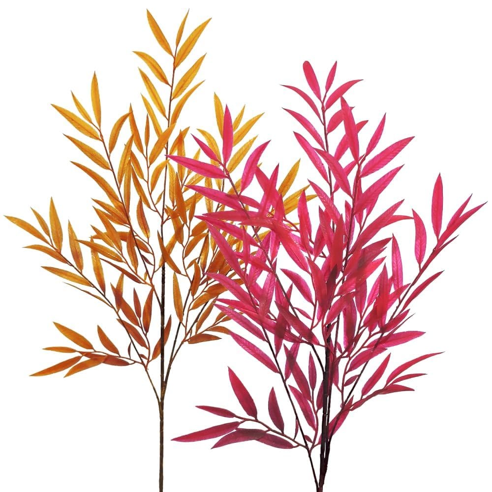 02 Hastes Folhas Outono Decorativas 90cm