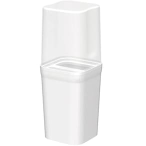 Porta Escovas Liso Branco Com Tampa 8X8X20Cm Bpa Free