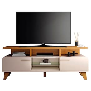 Rack Bancada Para TV 60 Pol 160cm Amago H01 Cinamomo/Off - Mpozenato