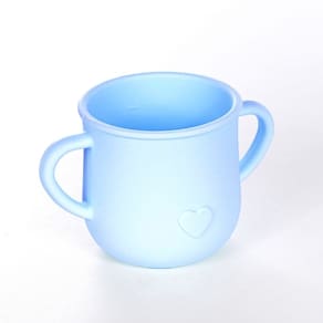 Copo Infantil De Treinamento Com Alça Bebê Silicone 150ml Azul
