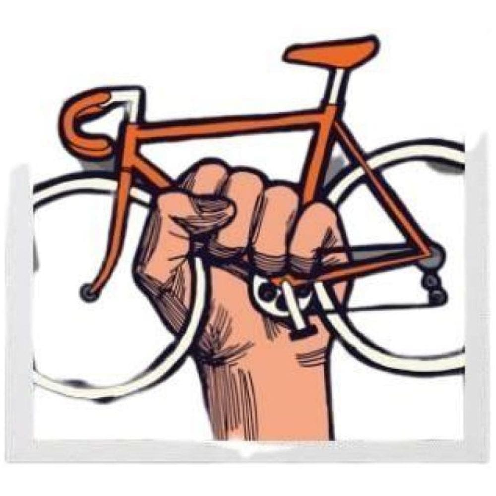 Quadro Decorativo Bike Revolution Moldura Branca 24X18Cm