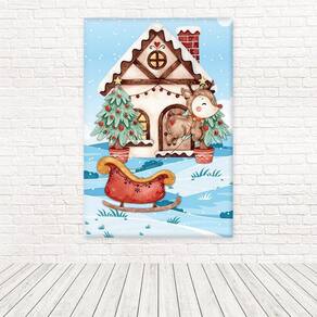 Painel Retangular 3D Sublimado Natal 1,5X2,2 Frt-5152