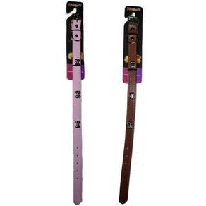 Kit 2 Coleiras Courino Para Cachorros Com Aplique De Ossinho