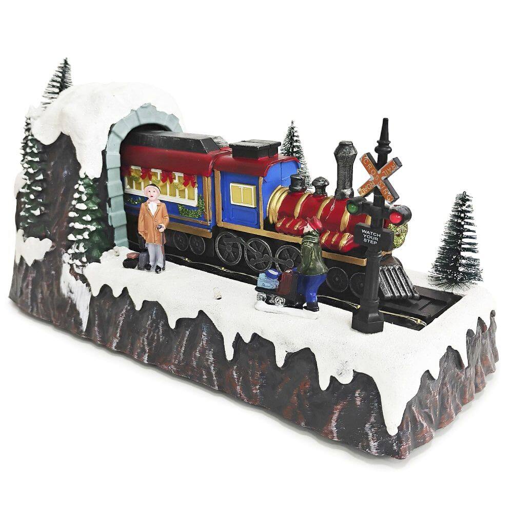 Cenário Trem Musical com Movimento Natalino em Led 32cm