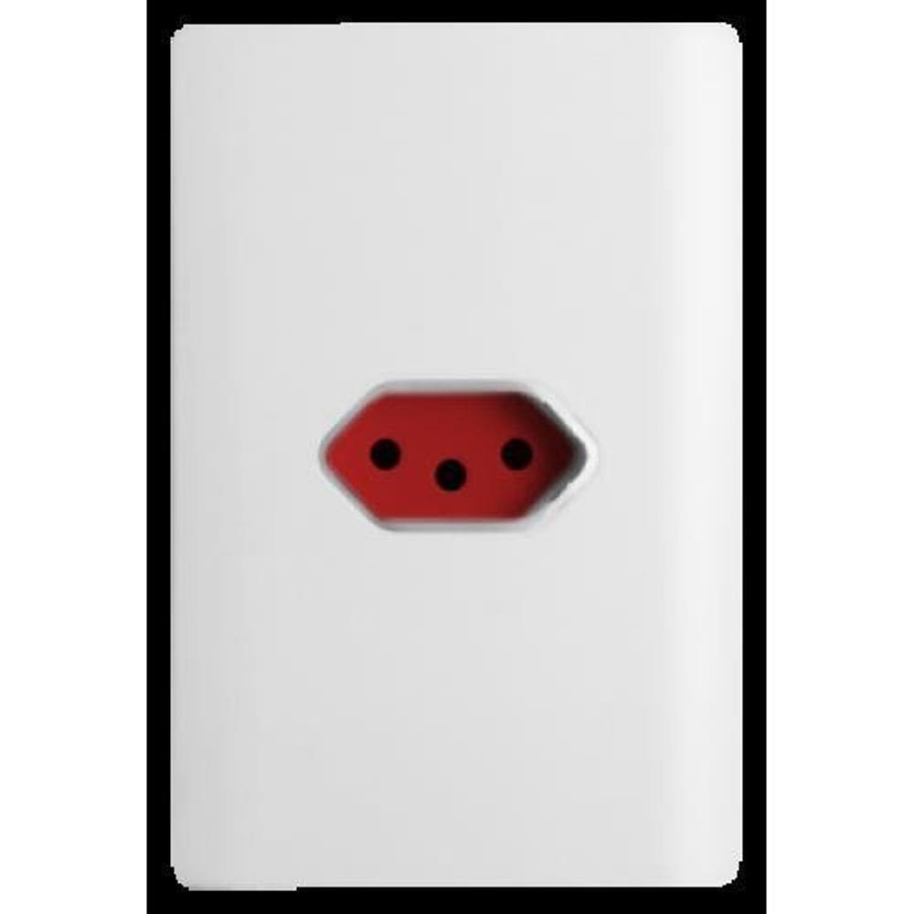 Cj Tomada 20A Horizontal Vermelho Suporte 4X2 Dicompel