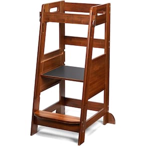 Banqueta de cozinha TOETOL Bamboo Toddler com altura ajustável