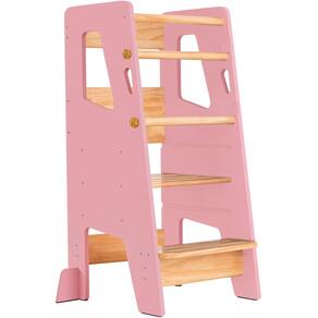Toddler Standing Tower Ocodile com altura ajustável rosa