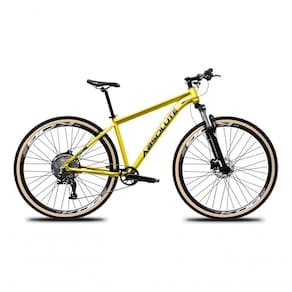 Bicicleta Aro 29 Absolute Nero 5 12v Garfo Trava No Guidão Freios Hidráulicos Com Pneu Faixa Amarelo Tam 21