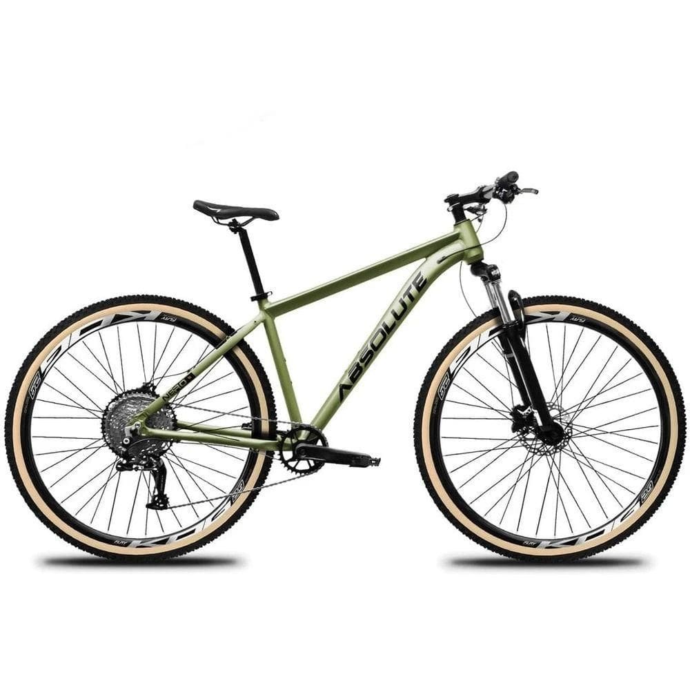 Bicicleta Aro 29 Absolute Nero 5 12v Garfo Trava No Guidão Freios Hidráulicos Com Pneu Faixa Oliva Tam 17