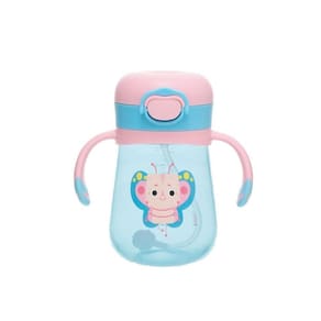 Copo Com Alça Canudo Kouii Filhotiis Borboleta Rosa