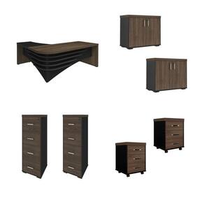 Conjunto Escritório: Mesa + gaveteiros + balcões + arquivos