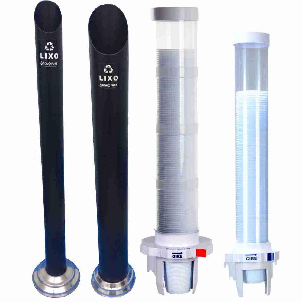 Kit Ez-Cup Com Alavanca + Lixeira Preto Descarte Copos