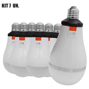 KIT 7 Lâmpadas Emergenciais LED Recarregáveis KA-L85 com 12h de Funcionamento e Bateria Econômica