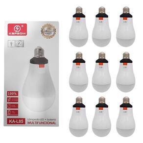 KIT 9 Lâmpadas Emergenciais LED Recarregáveis KA-L85 com 12h de Funcionamento e Bateria Econômica