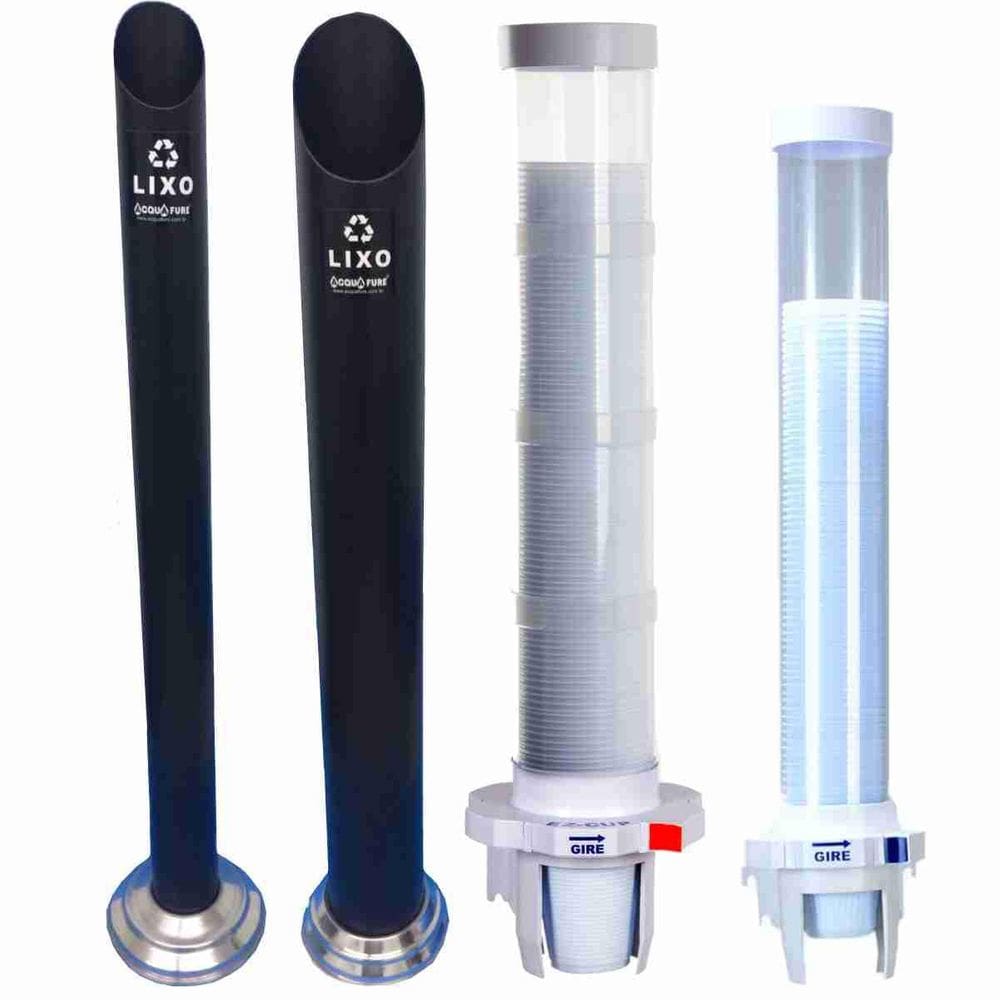 Kit Ez-Cup Com Alavanca + Lixeira Preto Descarte Copos