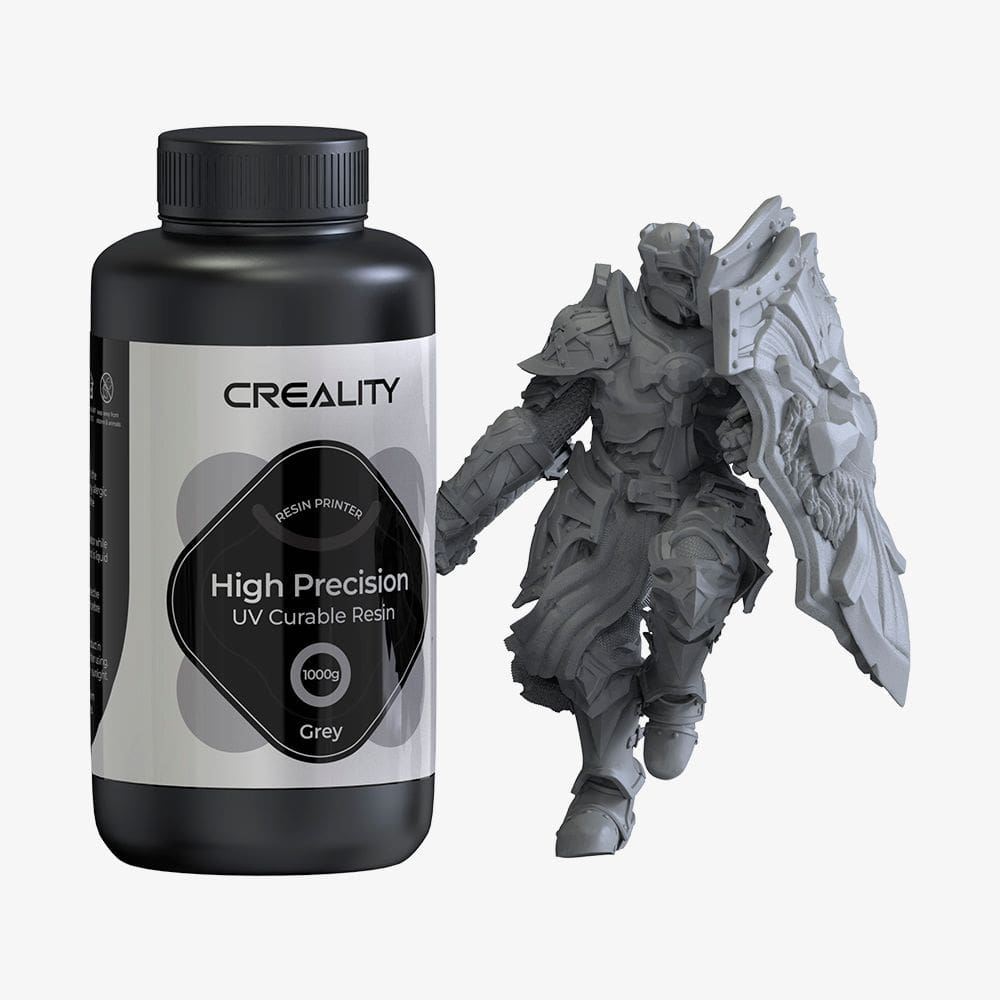 Resina para Impressora 3D Creality Padrão LCD 8K, Cura UV de Resina Rápida, Alta Precisão 1 Kg Cinza