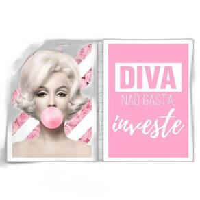 Kit 2 Quadros Marilyn Diva Rosa 33X24Cm Moldura Branca
