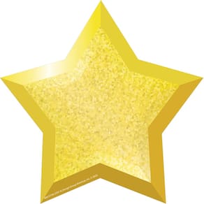 Decorações de sala de aula Eureka Gold Star Paper Cut-Out x36