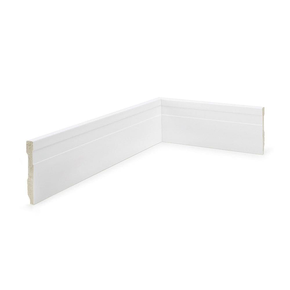 Rodapé de Poliestireno Slim 7cm X 10mm X 2,40m Frisado Nfr Rodapés Branco