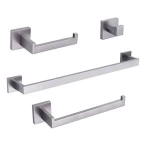 Kit Acessórios Para Banheiro Luxo Prata Inox Aço Escovado