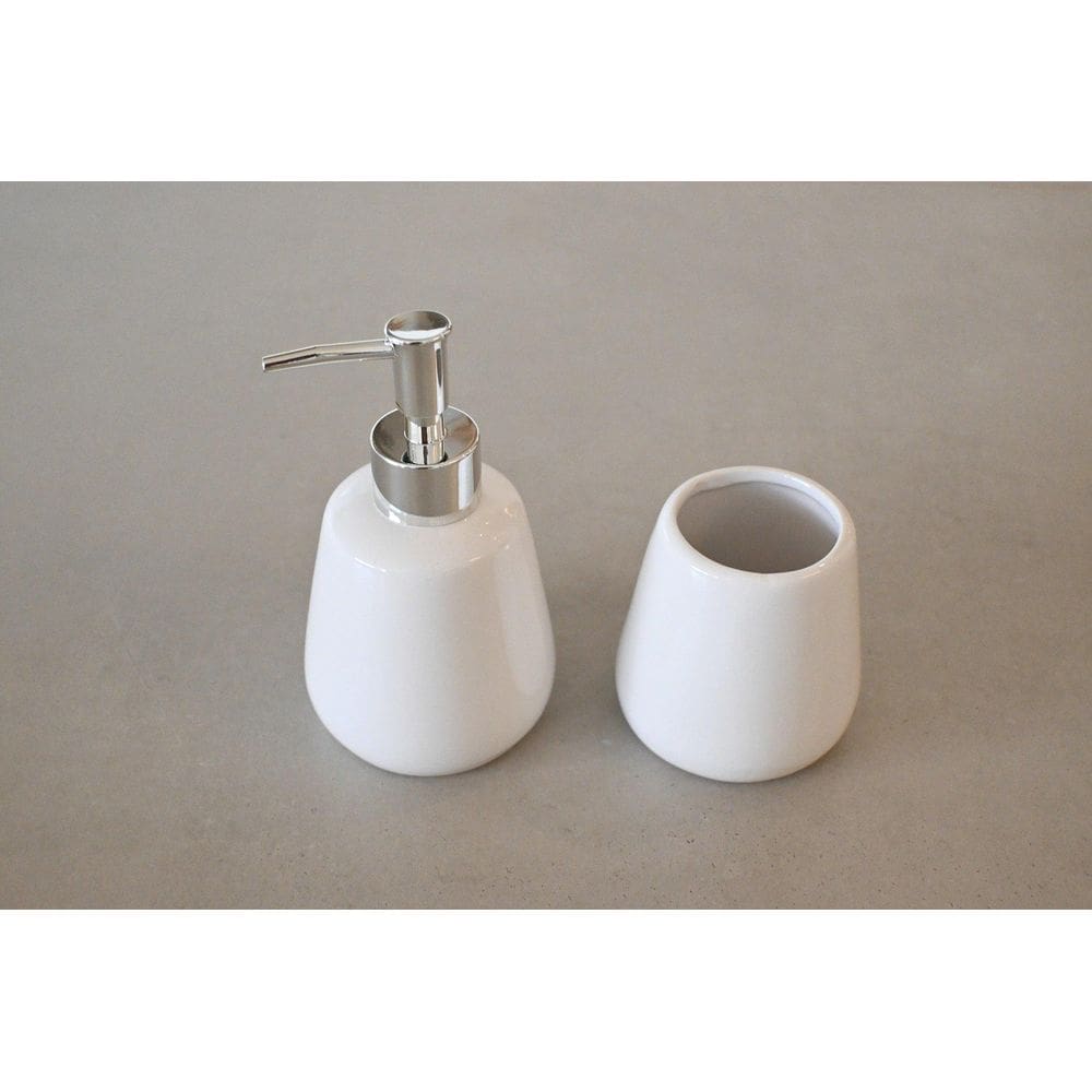 Kit Banheiro De Cerâmica 2 Peças Branco - Jolitex