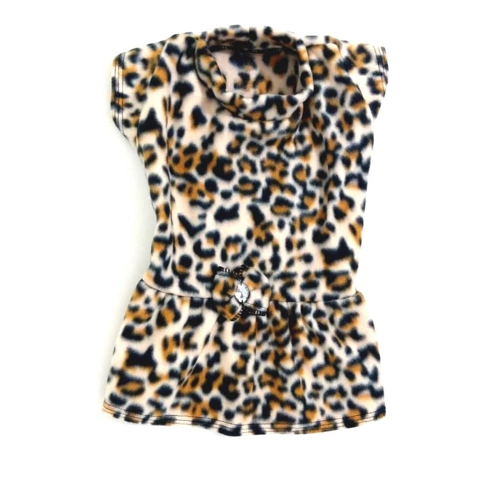 Vestido De Inverno Soft Para Cães Cor - Onça Tamanho M