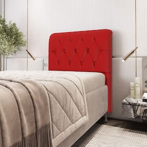 Cabeceira Sirus 90 Premium / A-020 Couro Artificial Vermelho