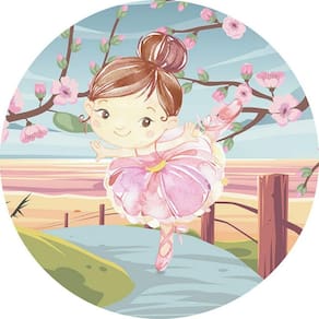 Painel Redondo 3D Sublimado Bailarina Frd-4495