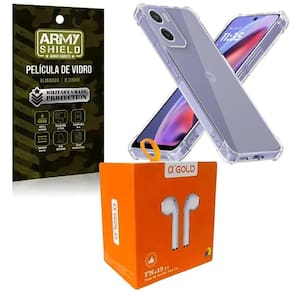Kit Capinha Antishock Para Moto G05 + Fone Bluetooth