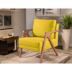 Poltrona Aura Tecido Suede Amarelo - FRI Varejo