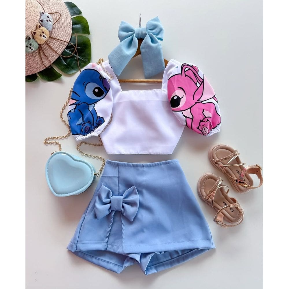 Conjunto infantil Stitch - moda Blogueirinha