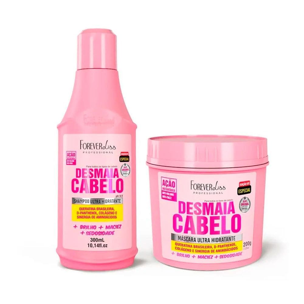 Kit Especial Desmaia Cabelo Shampoo e Máscara Forever Liss
