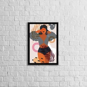 Quadro Abstrato Figurativo Mulher Forma Ii 24X18Cm