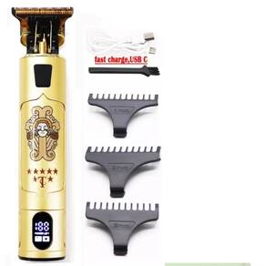 Conjunto Barbeador Profissional Vintage T9 Dourado
