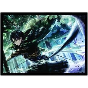 Quadro Anime Ataque De Titãs Desenho Com Moldura G01