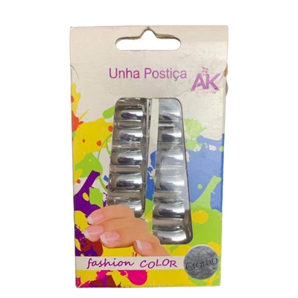 Unha Cromada Prata Fashion Color Ak